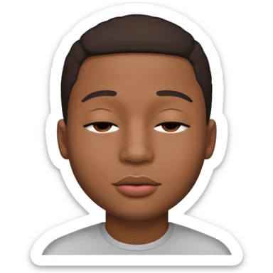 ishowspeed lips closed and eyes closed black male biracial sticker