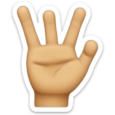 The two-hand glue with just the middle and index fingers raised sticker