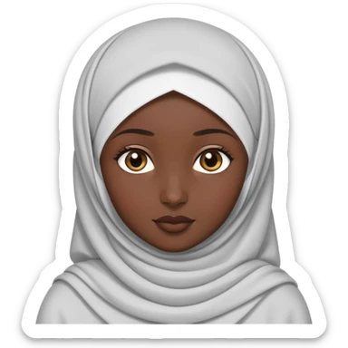 Dark skin girl wearing hijab Muslim  sticker