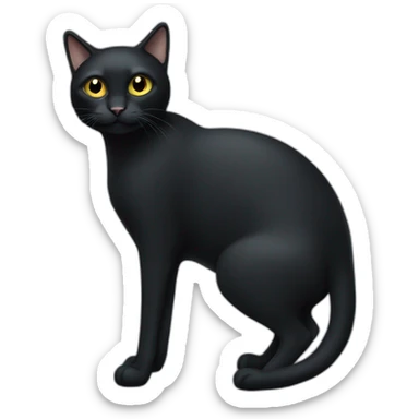 black-cat-full-body-with-bobbed-tail sticker