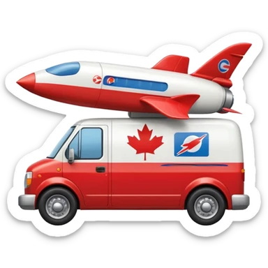Racing car style Canada post delivery van with rocket jets sticker