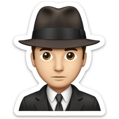 mafia man in suit with fedora hat sticker