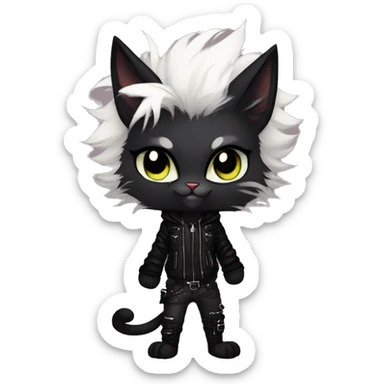 Edgy sharp anthro punk tomboy black cat animal furry by Falvie, LiLaiRa, griffsnuff, AngieWolf sticker