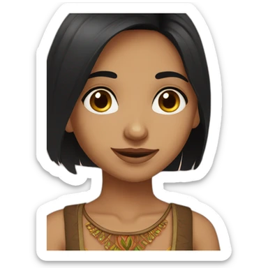 fair skin straight black hair indian girl fair skin doing potery sticker