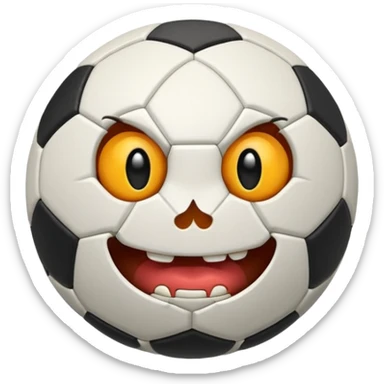 BALON DE FUTBOL CON CARAS MIEDO sticker