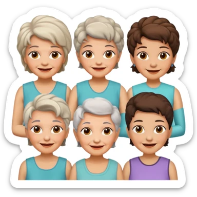 Old Women In Sleeveless, different hairs. sticker