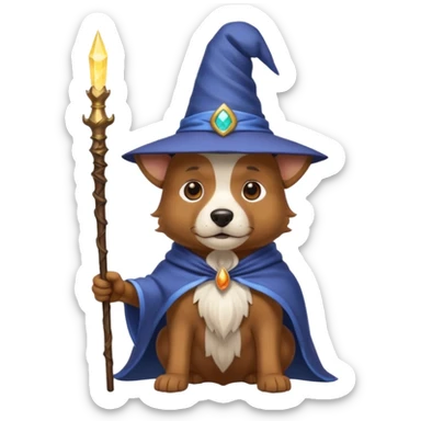 Dog wizard sticker