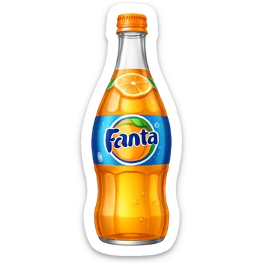 Una botella de cristal con el logo de Fanta con Fanta de limón dentro de color amarillo AMARILLA eres tonto sticker