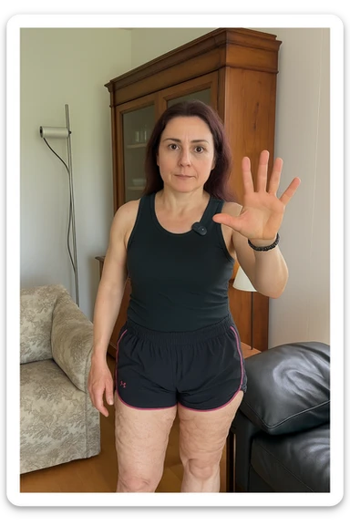 Donna con cellulite sulle cosce sticker