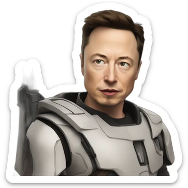 Elon musk in mercy cosplay fighting for gaza sticker