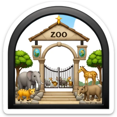 entrada de un zoo y que vean animales  sin ninguna persona  sticker