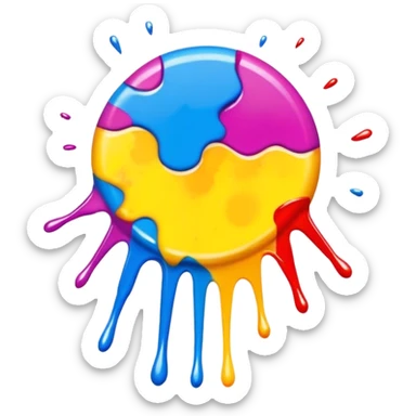 splash paint, colorful button with paint splatter and beveled edges sticker