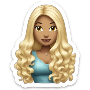 Nicki minaj black long hair sticker