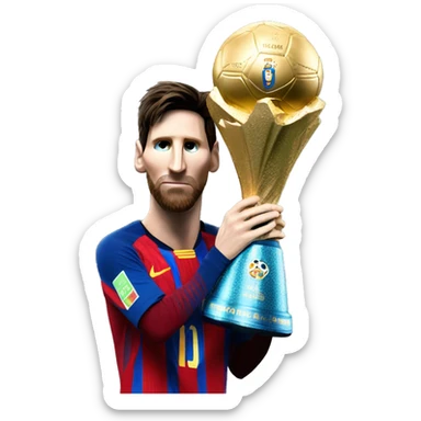 Messi con la copa del mundo sticker