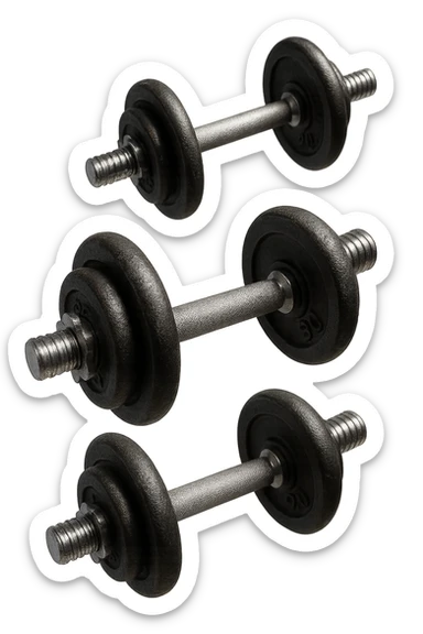 manubri da palestra fluttua in aria, iperrealistica 4k sticker