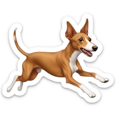 brown Podenco running sticker