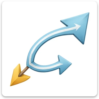 curved arrow, hand-drawn with chalk effect sticker