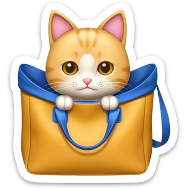gatito con totebag sticker