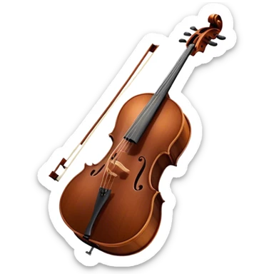 Cinematic Realistic Cello, deep brown polished wood, elegant f-holes creating contrast, warm golden light reflecting off its curves, glowing with depth and a rich musical resonance. sticker