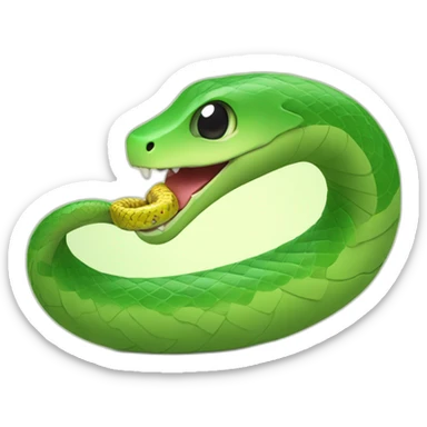 cute little snake eating a phone. sticker