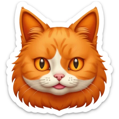 Cat with squinting eyes and pursed lips sticker