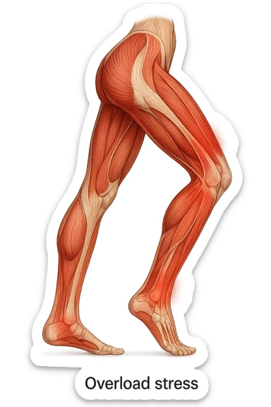 PRENDI SPUNTO DALLA FOTO E FAMMI A LIVELLO ANATOMICO LA GAMBA IN SOVRACCARICO sticker