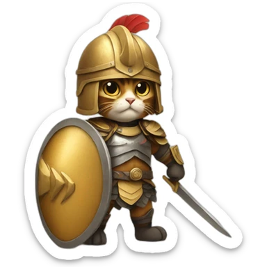cat dressed as an hoplite sticker