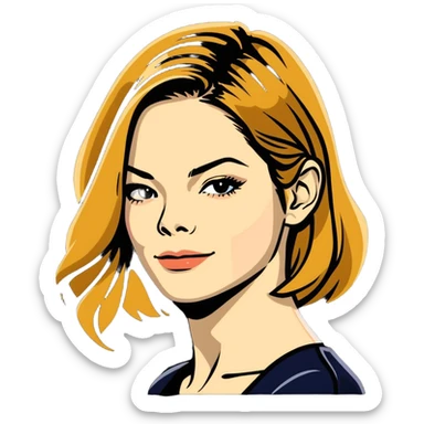 Michelle Monaghan with honey blonde hair, elegant portrait sticker