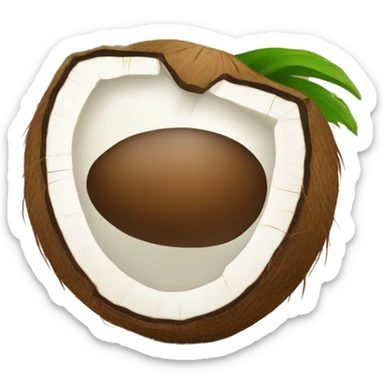 gree and brown tear shape coconut sticker