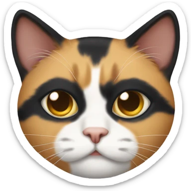 calico cat thats missing one eye  sticker