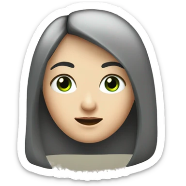 Europäische Frau mit schwarzen Haaren und grünen Augen sticker