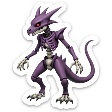 Badass Edgy Dark Evil Spectral Dusky Spooky Skeletal Cool shot Stylish Handsome Duskull-Marowak-Darkrai-Genesect-Fakémon-fusion (full body) sticker