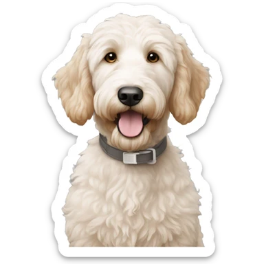 White Goldendoodle with light brown marks sticker