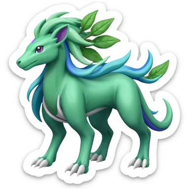 Suicune-Meganium-Virizion-fusion (full body) sticker