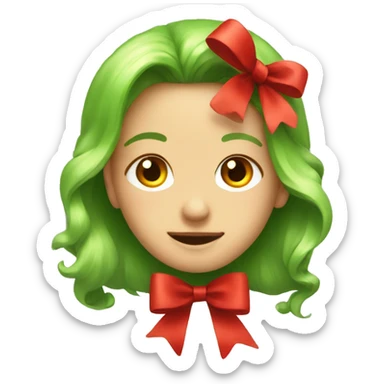 Red and gree Bow sticker