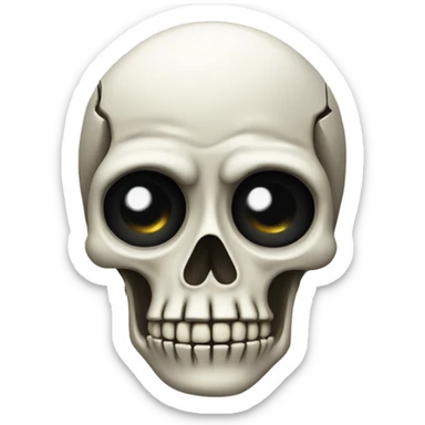 A skeleton face emoji with one eye staring into the camera  sticker
