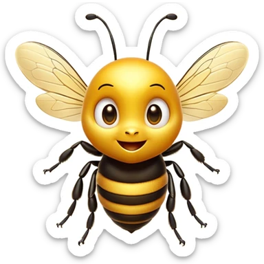 Cinematic Cheeky Bee Portrait Emoji, Head tilted dramatically with an exaggeratedly shocked expression, featuring a small, fuzzy body with wide, comically expressive eyes full of playful disbelief and animated, fluttering wings, Simplified yet hilariously expressive features, highly detailed, glowing with a slightly sassy golden glow, high shine, dramatic yet playful, stylized with an air of cheeky honey mischief, soft glowing outline, capturing the essence of a meme-worthy bee that looks ready to buzz its way into viral fame! sticker