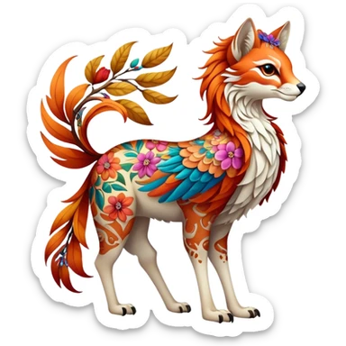 Multicolored floral exotic Falvie-Fionbri, full body sticker