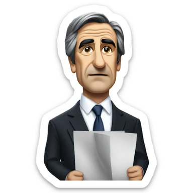 François fillon with papers in his suits sticker