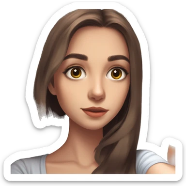 a woman taking a selfie in front of a mirror, a picture, tachisme, she is about 1 6 years old, brown hair and large eyes, discord profile picture, ekaterina sticker