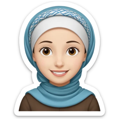 young modest jewish girl head covering tichel sticker