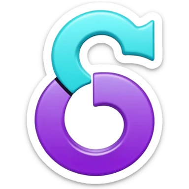 Purple and Cian Symbol of TikTok app sticker