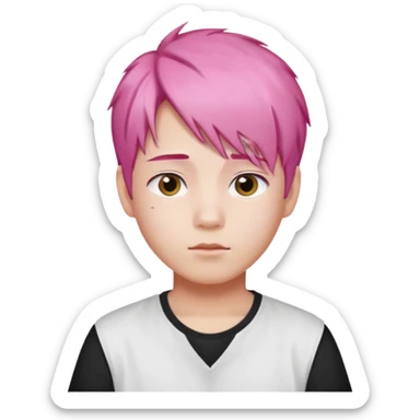 Korean boy with pink hair sticker