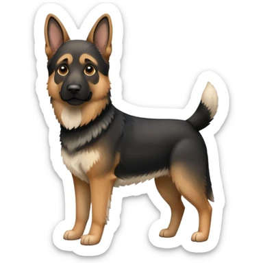 Mainly black colored German shepherd with a little bit of white colored fur  sticker