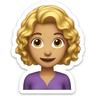 Una mujer de cabello rizado riendo sticker