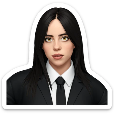 girl in black jacket sticker