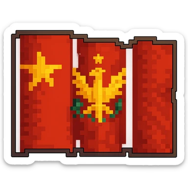 Soviet Union flag in pixel art style with a border and a gradient sticker