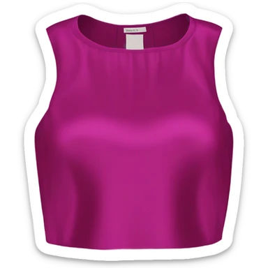 Realistic magenta cut out silk crop top blouse. sticker