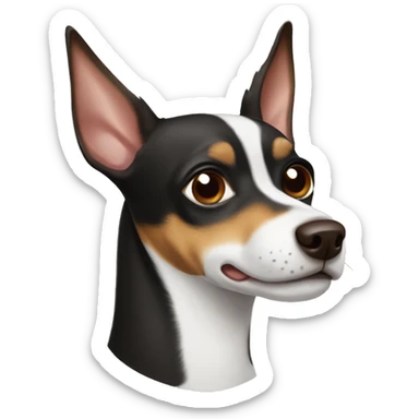 Rat terrier dog with brown eyes sticker