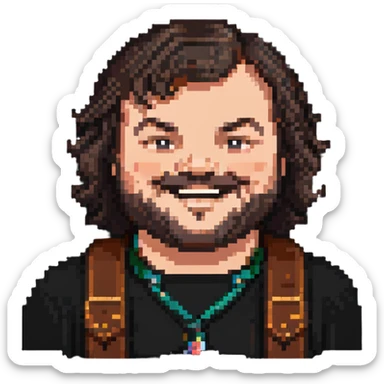 portrait of Jack Black smiling sticker